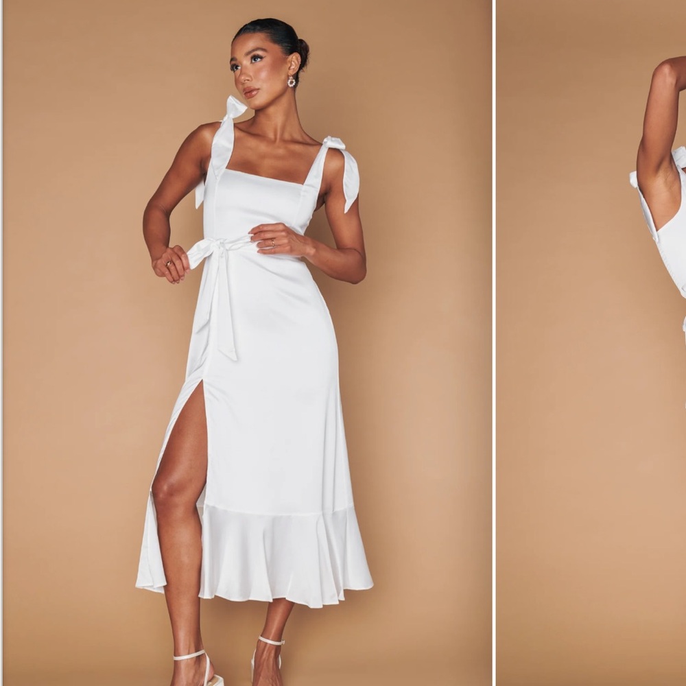Elegant White Midi Dress